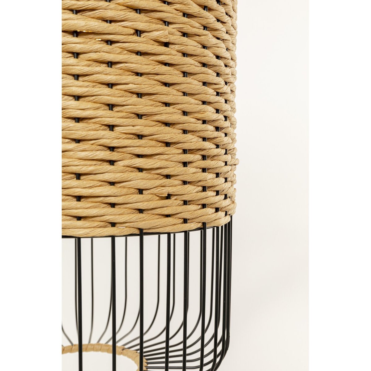 Suspension 3 abat-jours en rotin et acier, ALOHA beige, KARE DESIGN