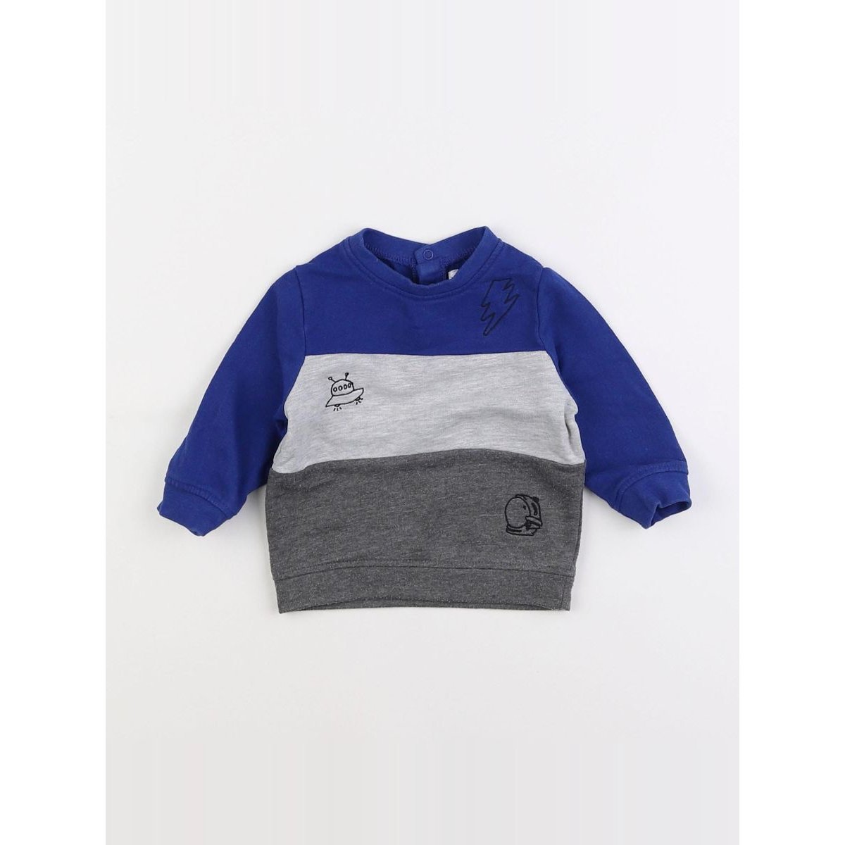 Sweat - Etat satisfaisant bleu, gris, VERTBAUDET