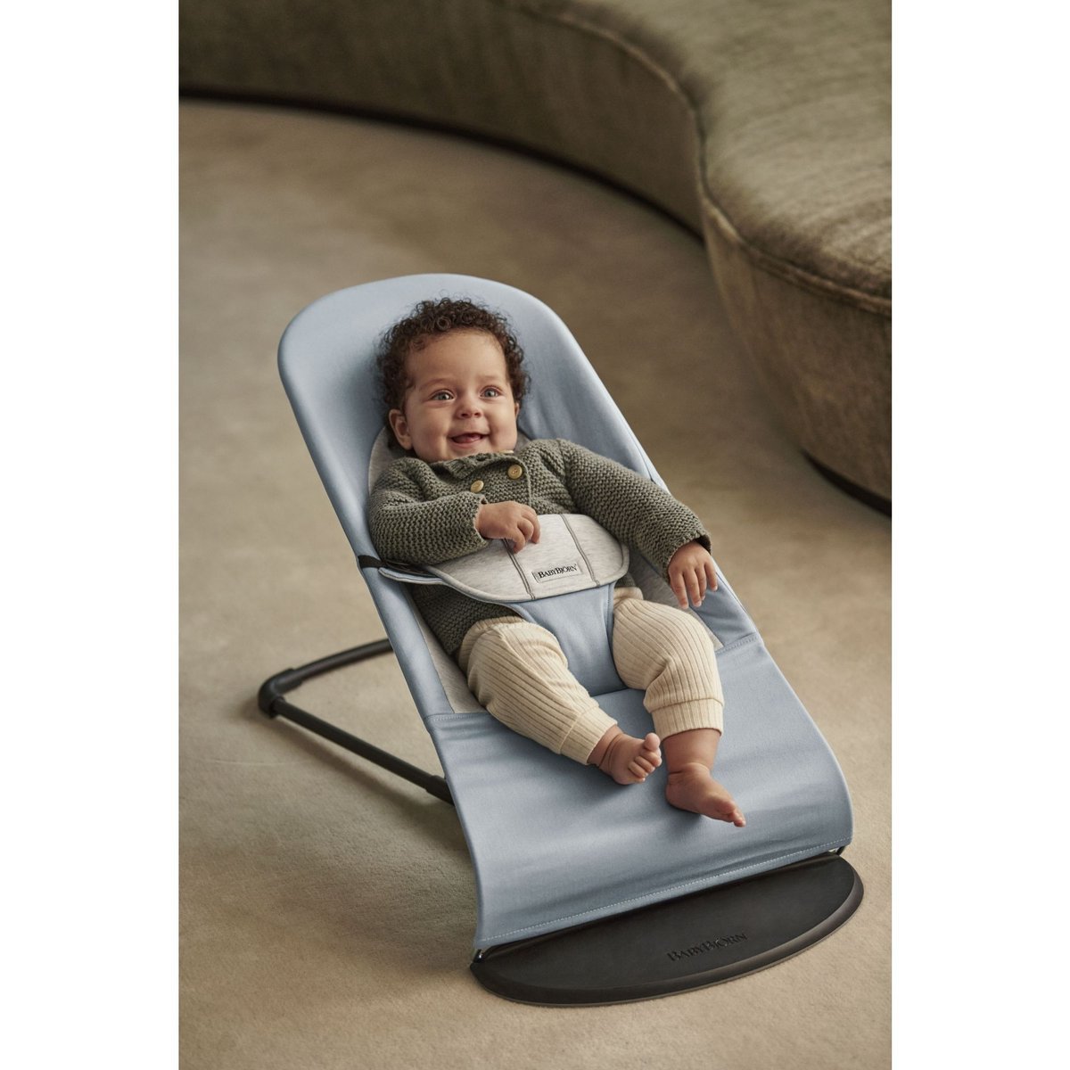 Transat bébé Balance Soft Coton et jersey bleu, BABYBJORN