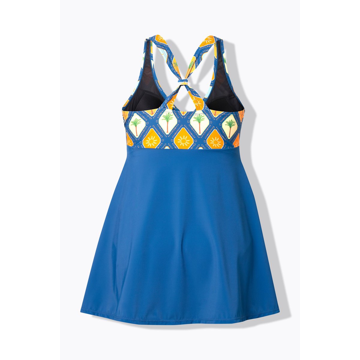 Robe de bain à bonnets souples. Bretelles baleine bleu, ULLA POPKEN