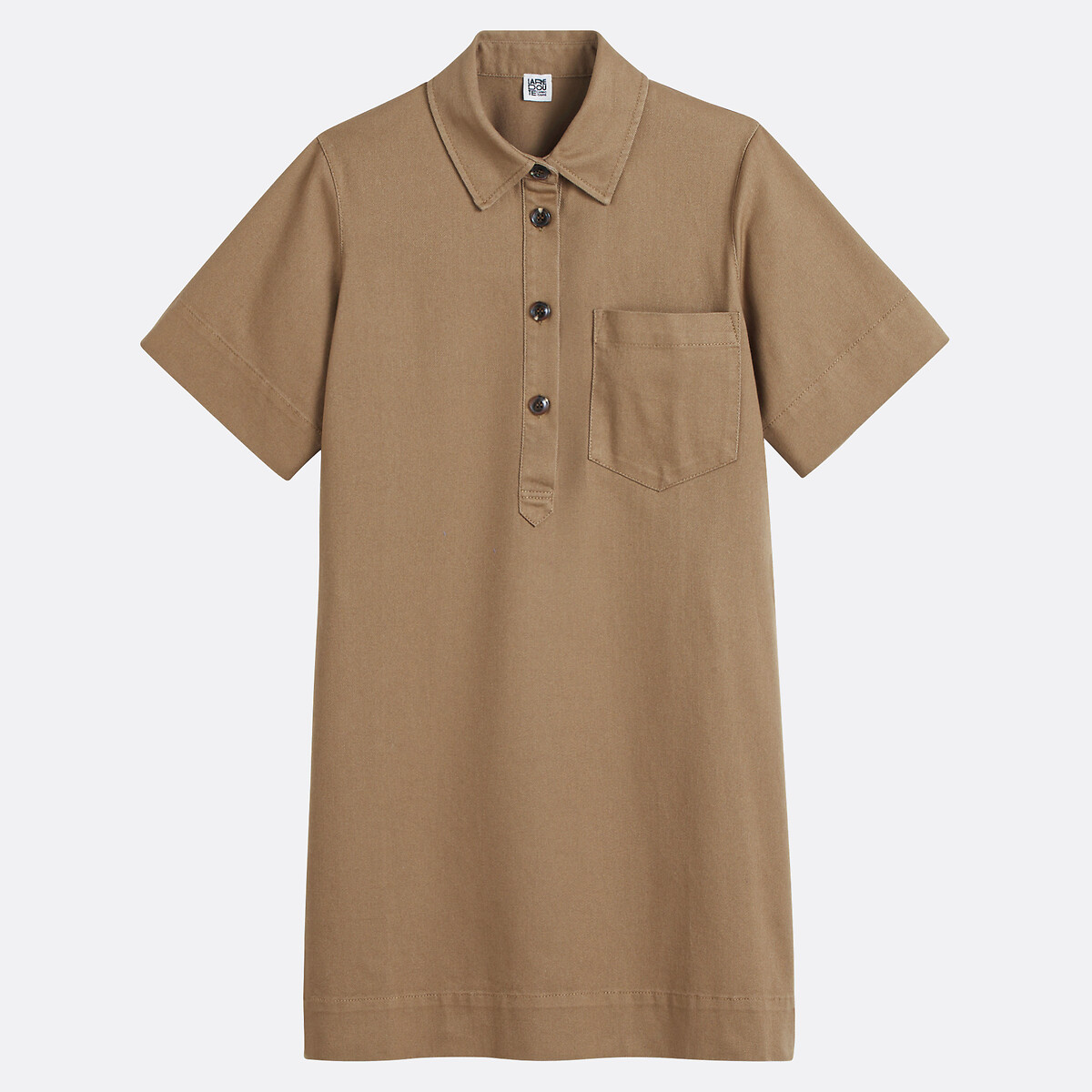 Robe courte en denim marron bronze, LA REDOUTE COLLECTIONS