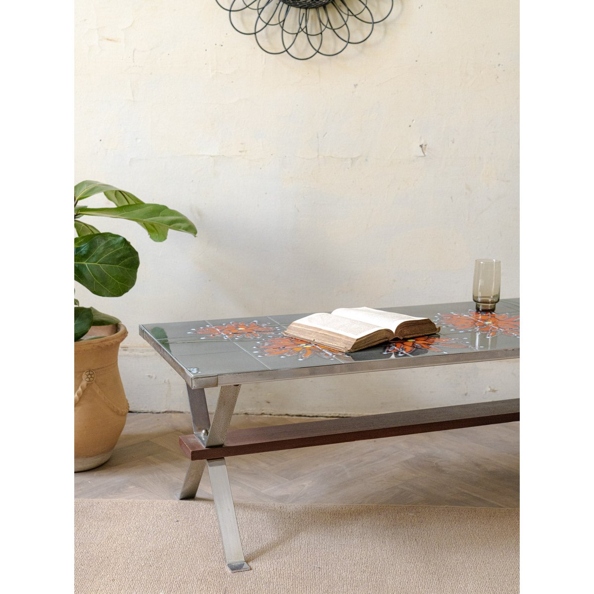 Table basse en céramique Donna N°1017 - Bon état gris, DEBONGOUT