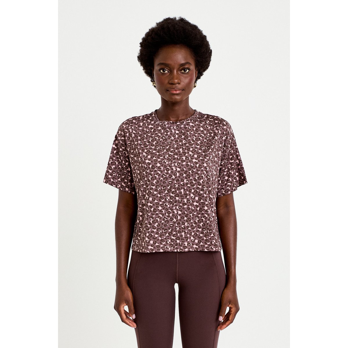 T-shirt col rond manches courtes violet, CACHE CACHE