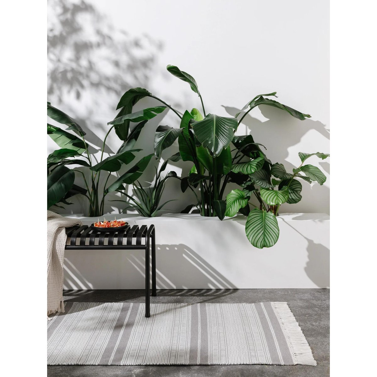 Tapis de couloir d'extérieur & intérieur tissé main SIENA gris, BENUTA 