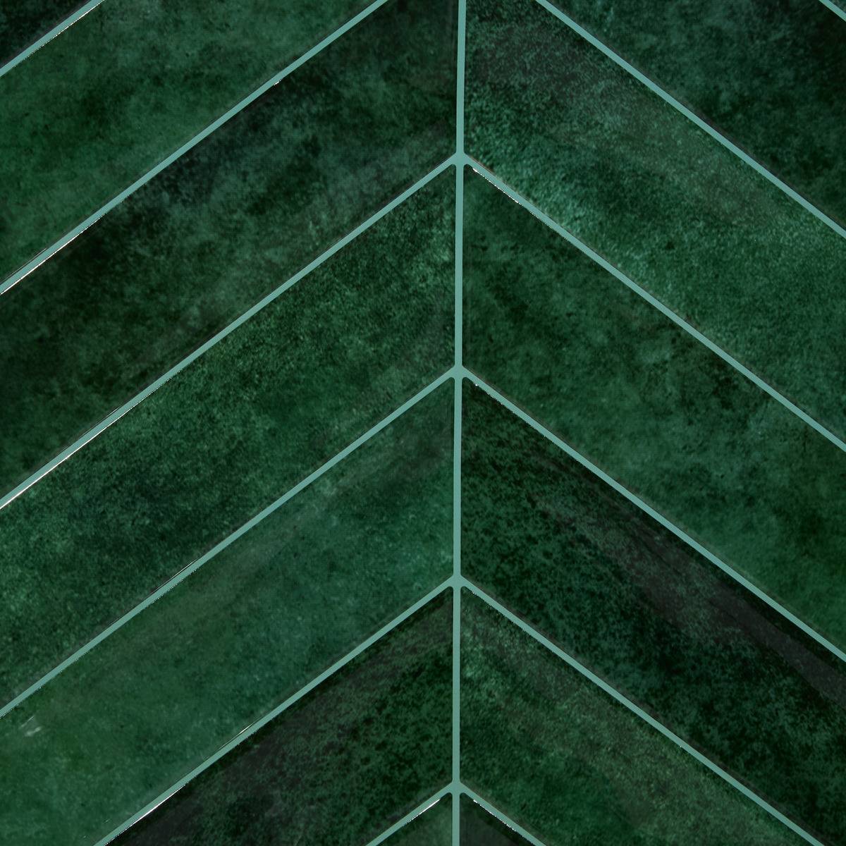 Lot de 2 stickers muraux chevrons CARO vert, ATMOSPHERA