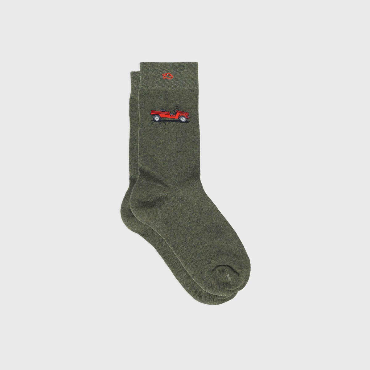 Chaussettes en coton peigné A MOTIFS kaki, BILLYBELT