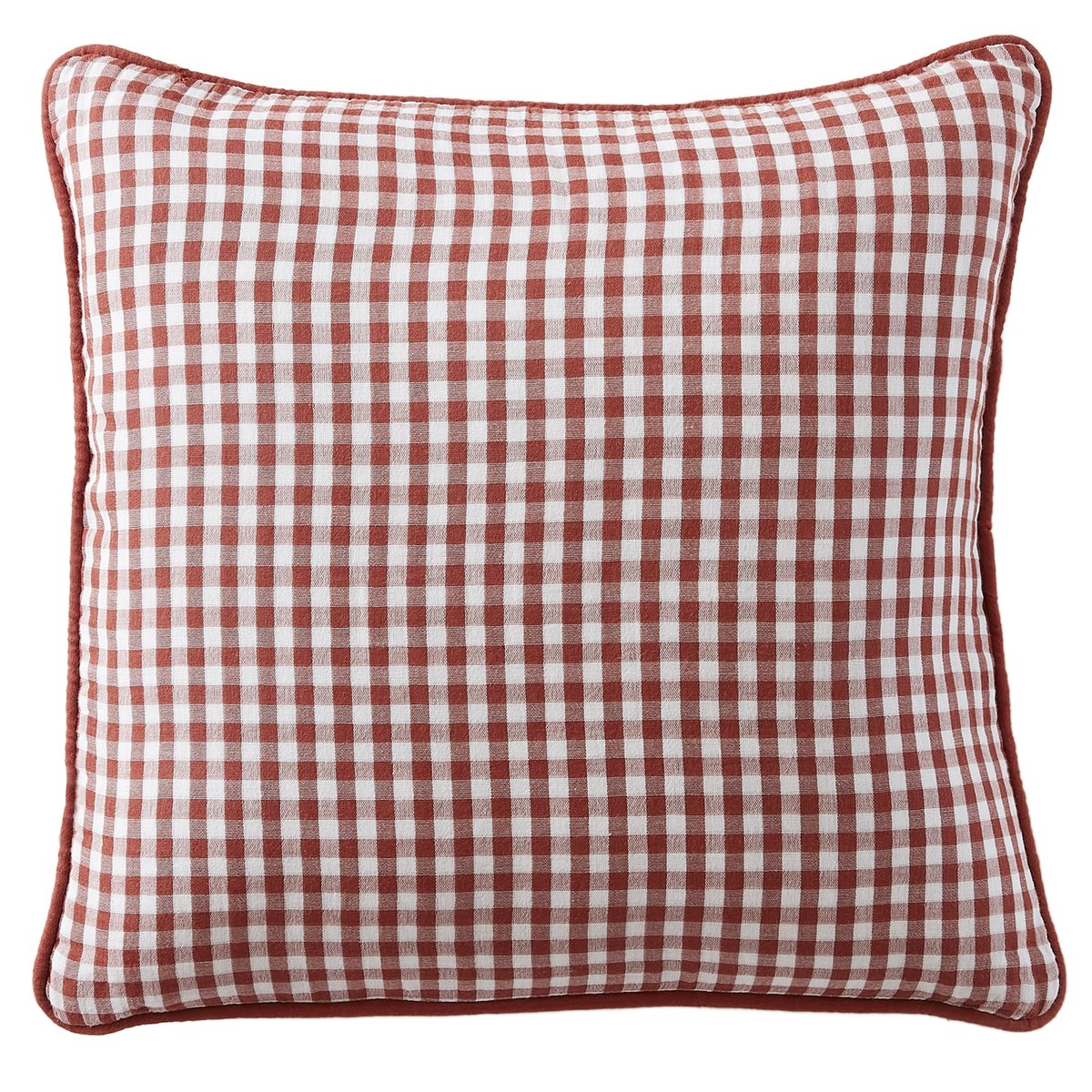 Coussin carré déhoussable 45x45 cm Gaze de Coton Vickie Terracotta terracotta, EDEN
