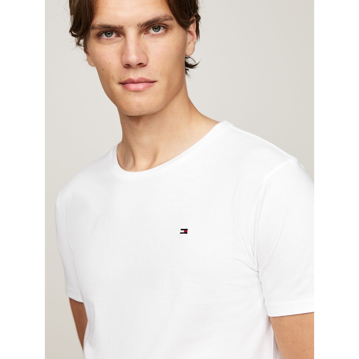 Confezione da 3 t-shirt girocollo signature cotton essent bianco + bianco + bianco, TOMMY HILFIGER