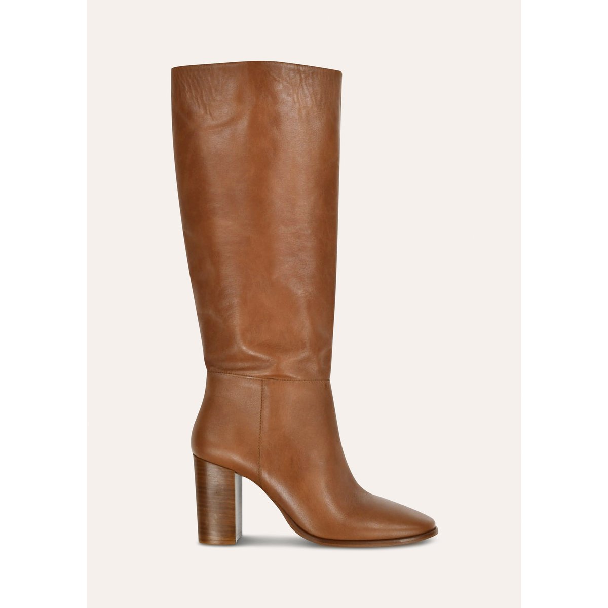 Bottes à talons en cuir cognac, LA FEE MARABOUTEE