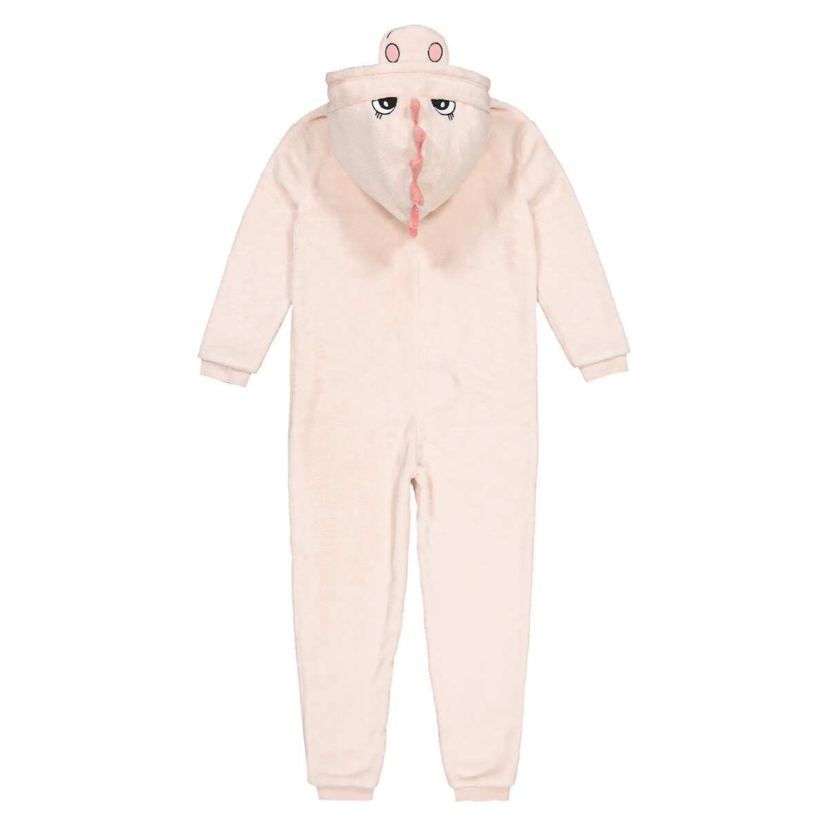 Dinosaur Fleece Hooded Onesie pink, LA REDOUTE COLLECTIONS