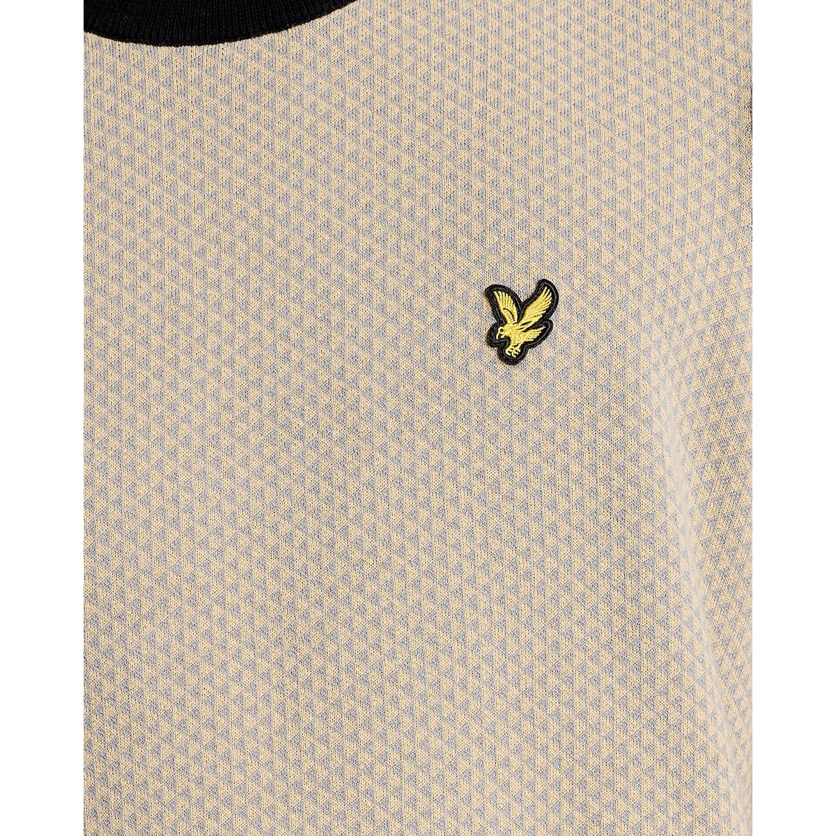 Pull micro triangle manches courtes brun clair marron/ drizzle gris, LYLE & SCOTT