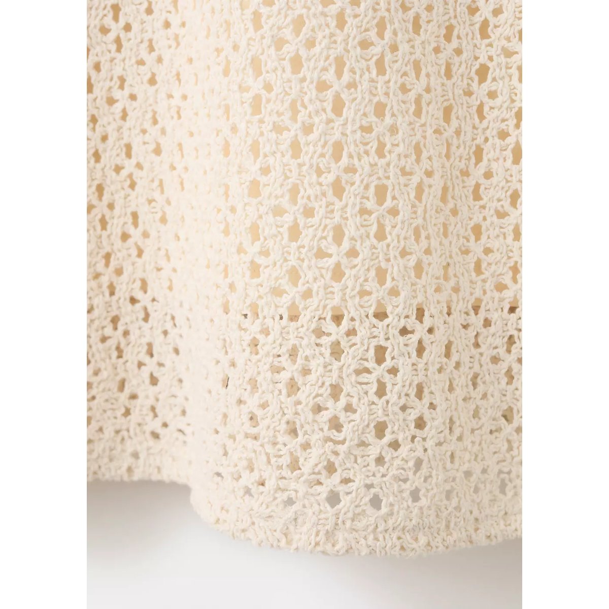 Robe crochet détail fleur écru, MANGO
