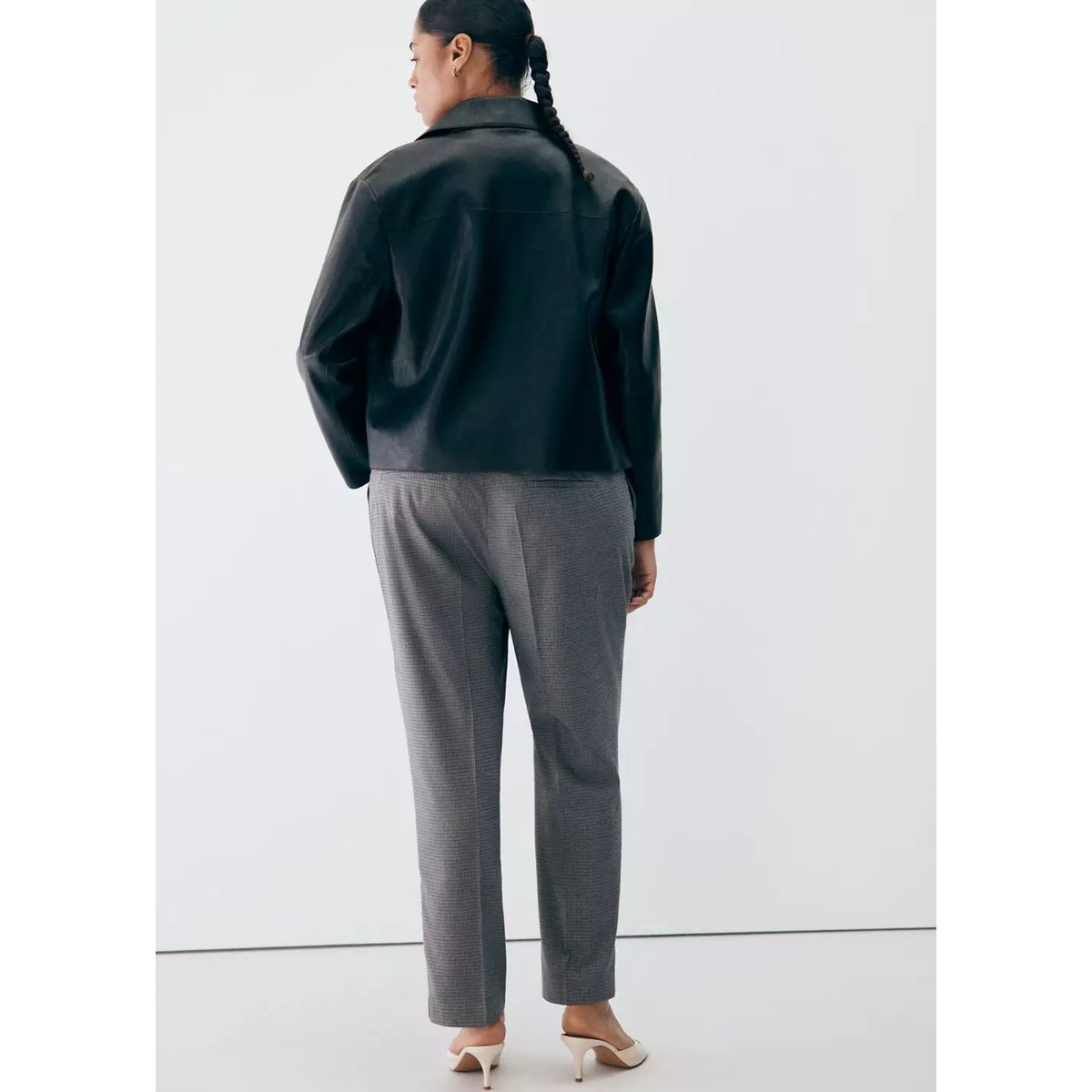 Pantalon droit fines rayures bleu, MANGO