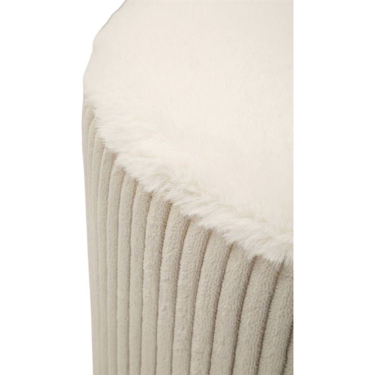 Pouf conique côtelé à poignée textile MODERN blanc, RECOLLECTION