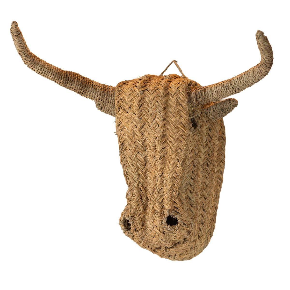 Déco murale tête de bœuf en paille XL - LOJI naturel, HOME MAISON