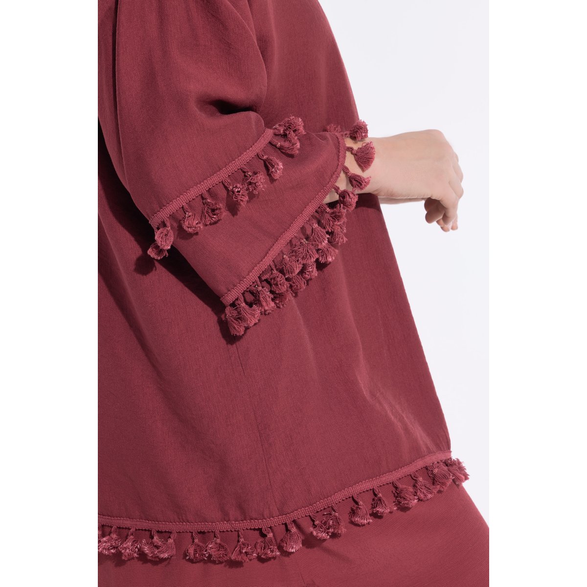 Veste kimono coupe ouverte feuille morte, ULLA POPKEN