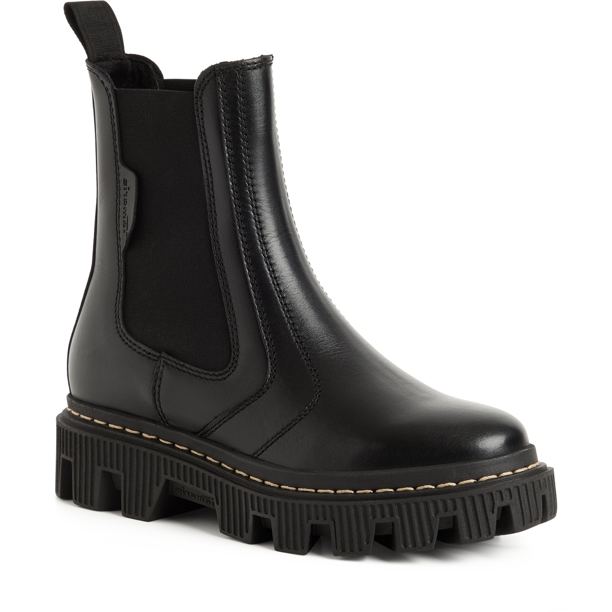 Bottine Chelsea en cuir noir, TAMARIS