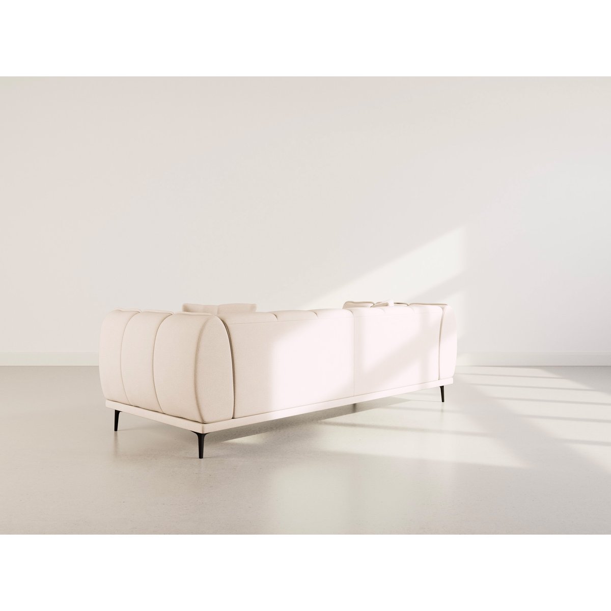 Canapé droit en velours texturé, ARSENE beige, LISA DESIGN