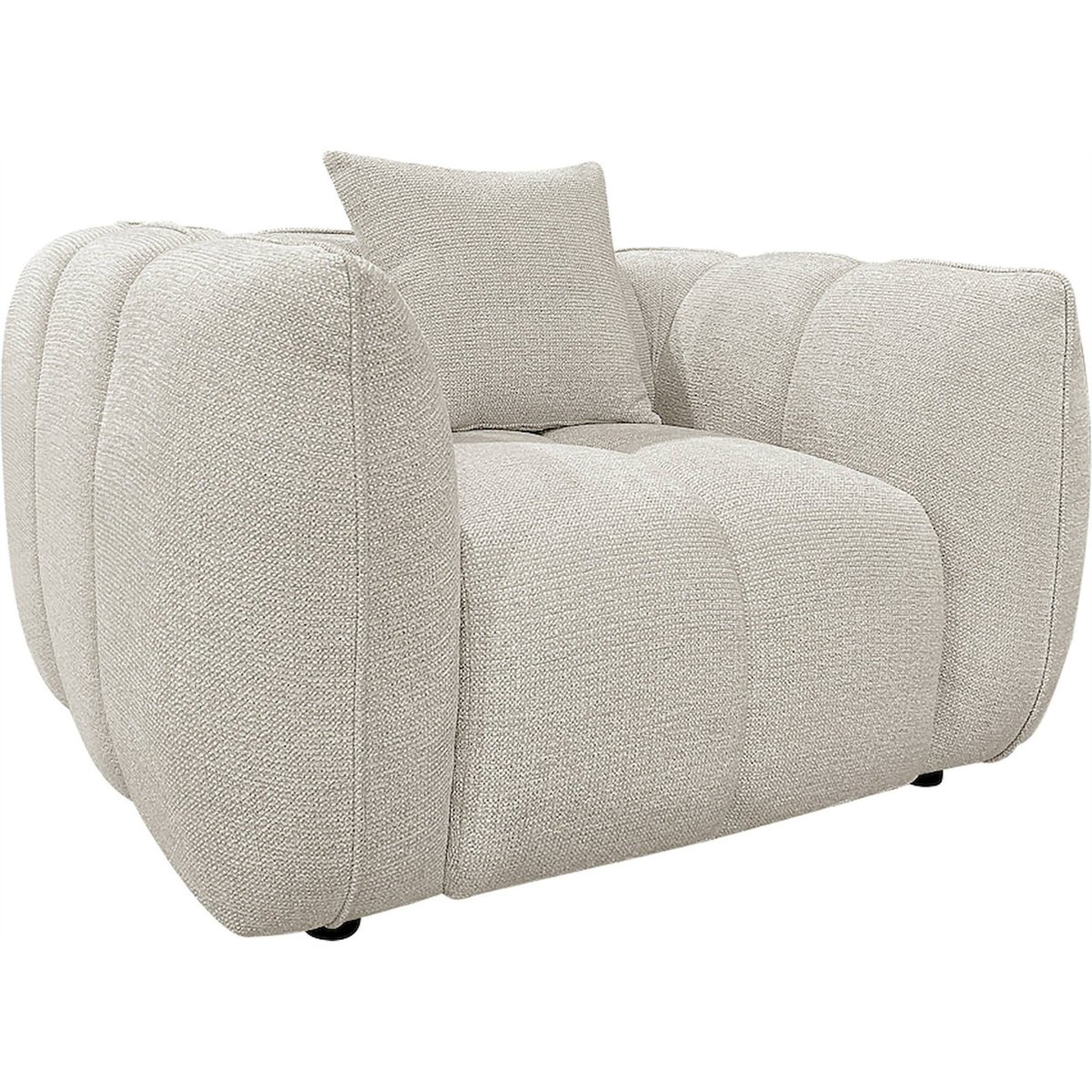 Fauteuil lounge forme organique, JEZEBEL crème fancy doux lumineux, RECOLLECTION