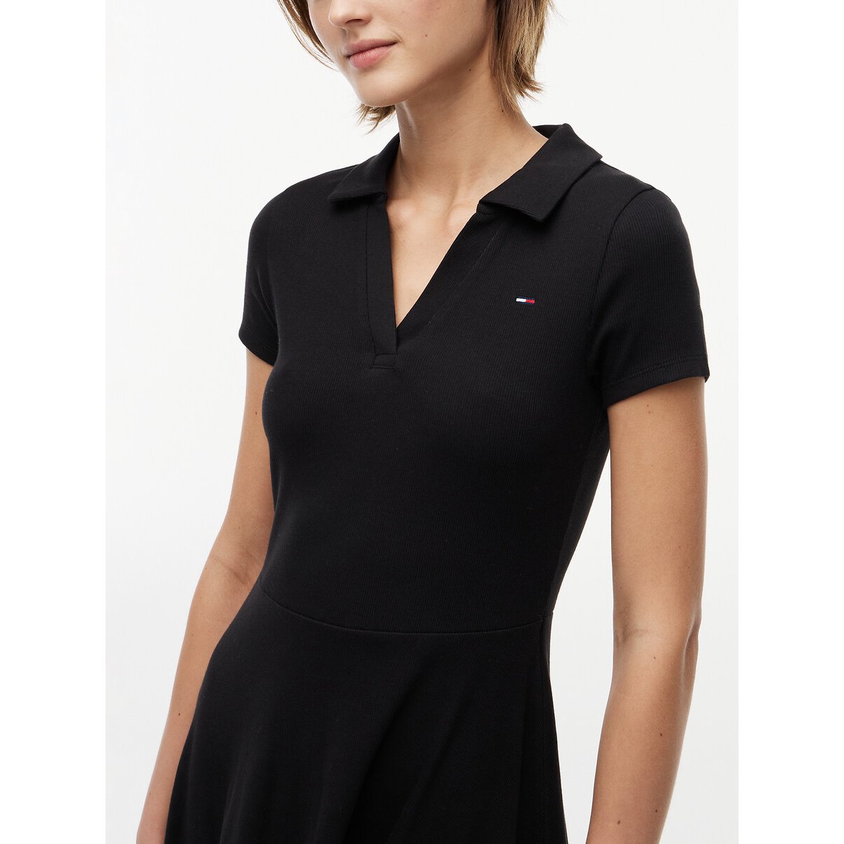 Robe polo midi noir, TOMMY JEANS