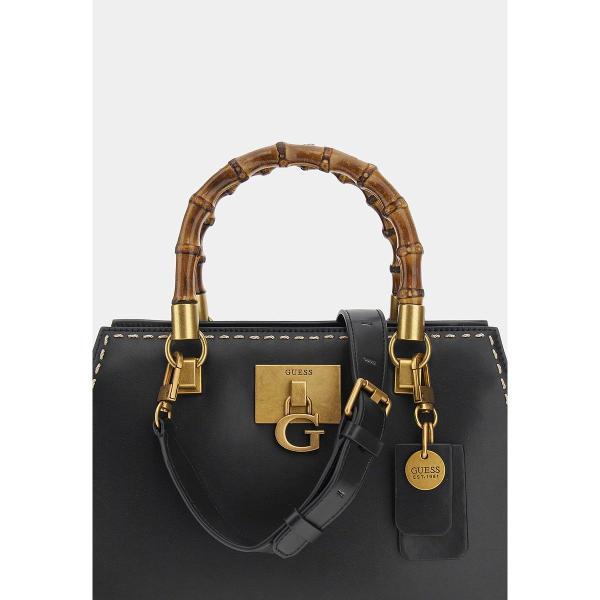 Sac À Main Stephi Anses Bambou noir, GUESS