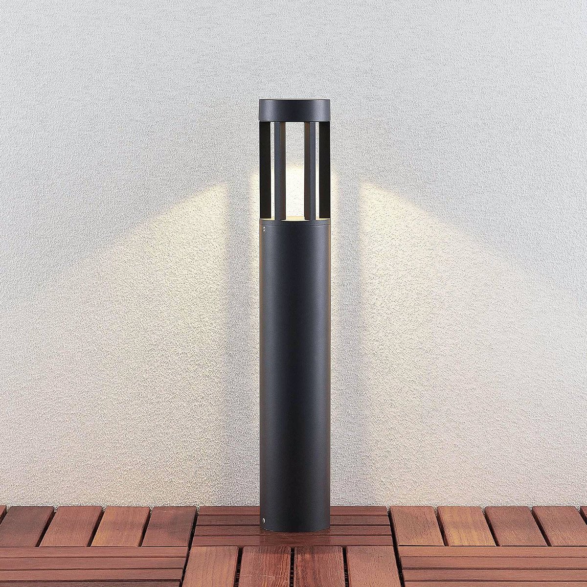 Luminaire extérieur en aluminium moderneLED gris foncé, LINDBY