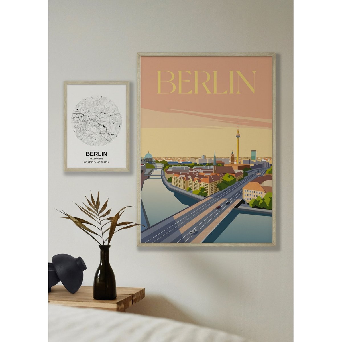 Affiche ville Berlin 2 blanc, L'AFFICHERIE