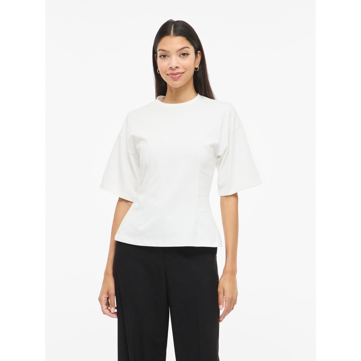 T-Shirt VIENDA - Col rond cloud dancer, VILA