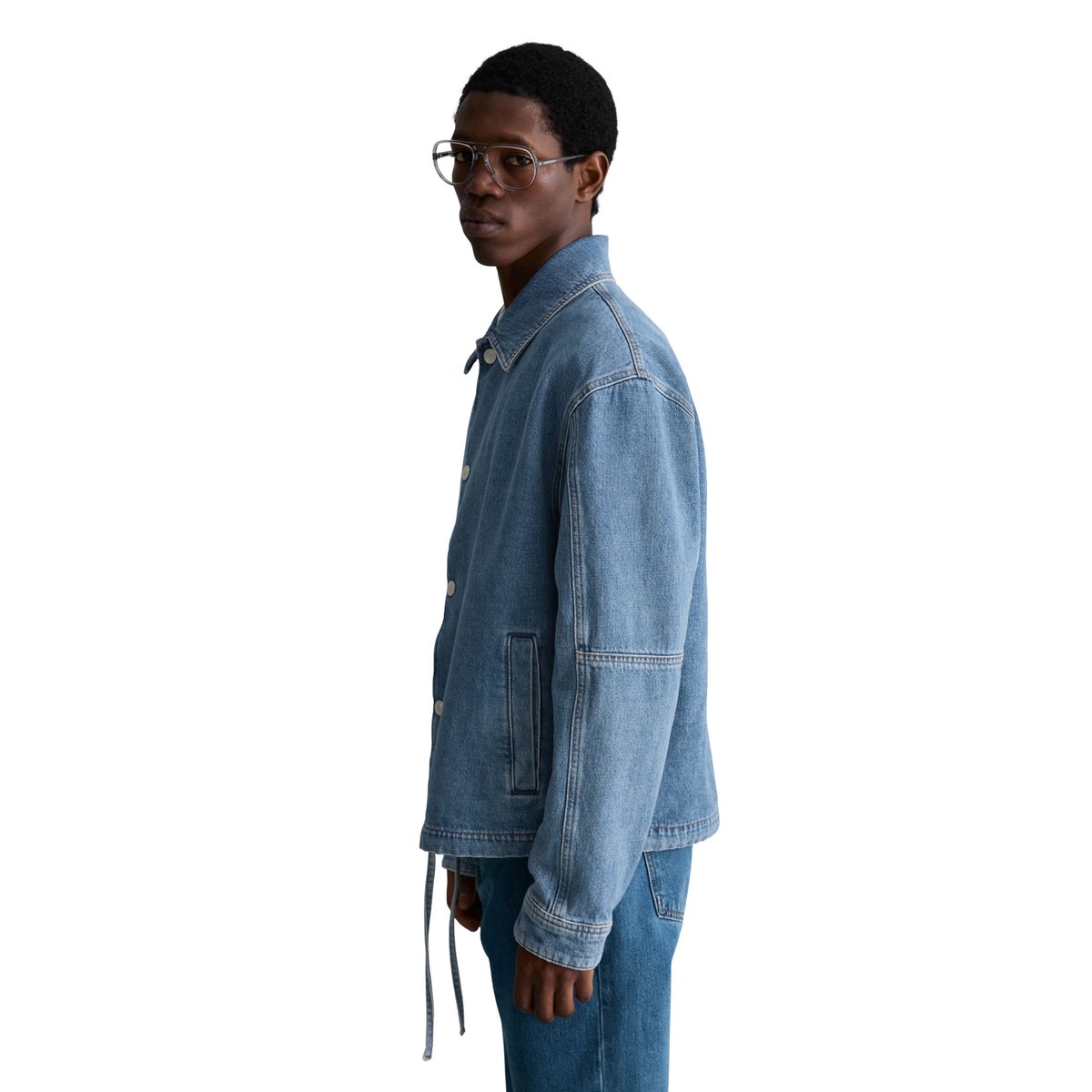 Veste en jean regular avec fibres d'ananas bleu moyen, MARC O’POLO DENIM