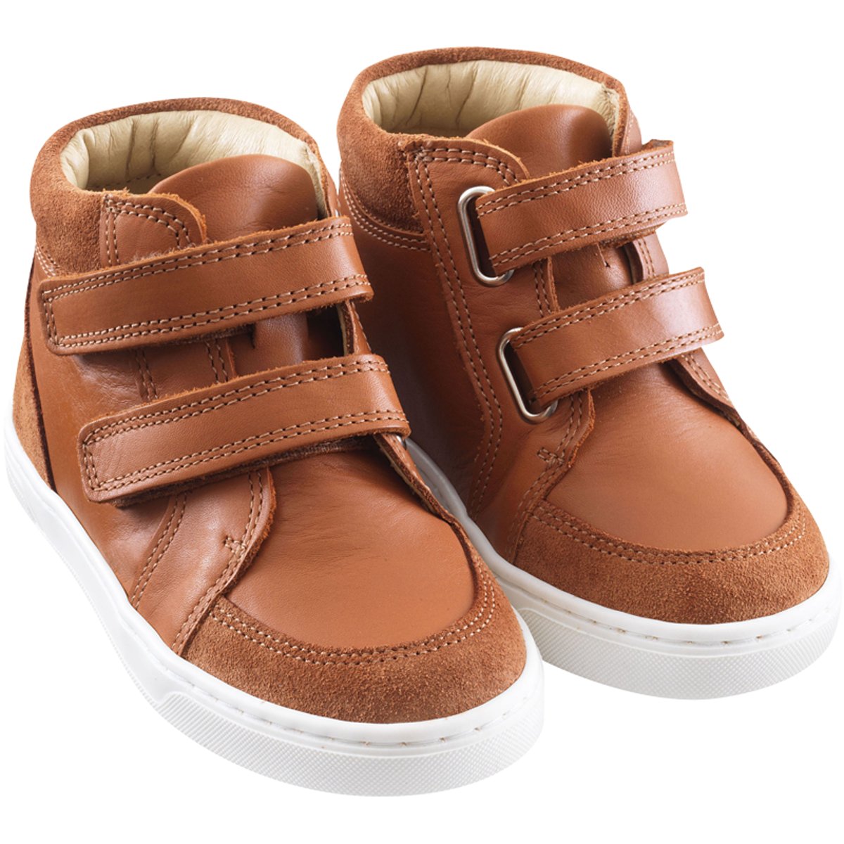 Baskets cuir enfant Sneacky marron, TICHOUPS