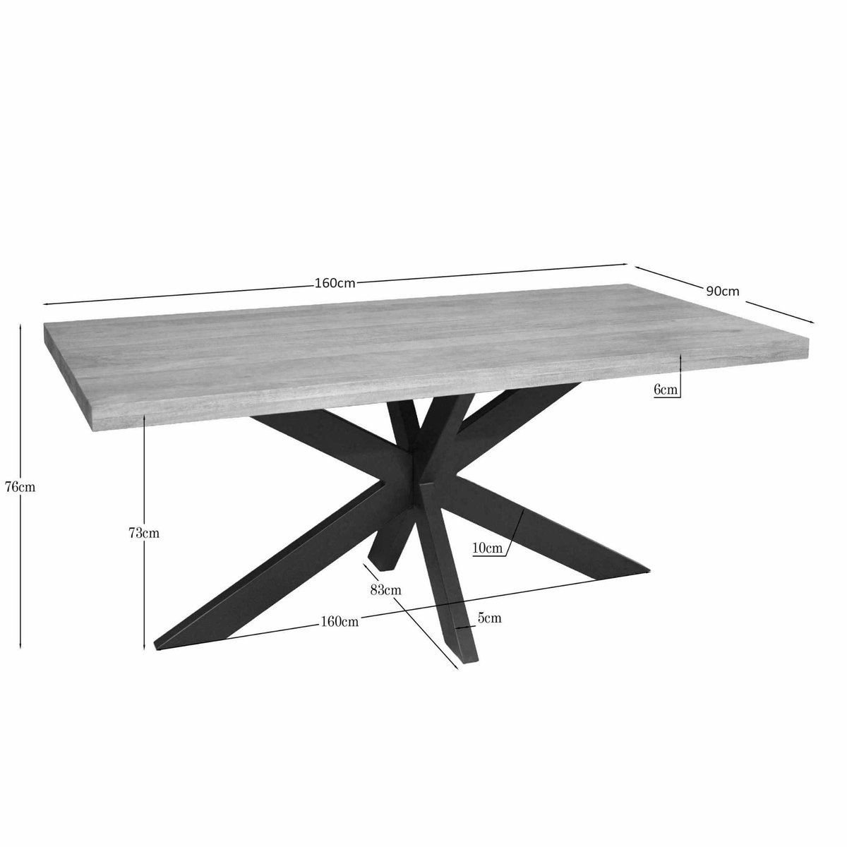 Table repas 6/8 places en bois pied central RIVANO bois clair, PIER IMPORT