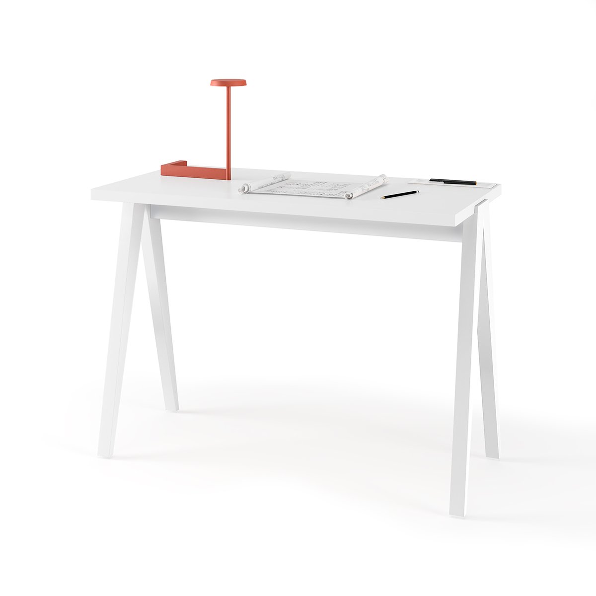 Bureau en placard et hêtre cérusée, COLMAR blanc, HERDASA