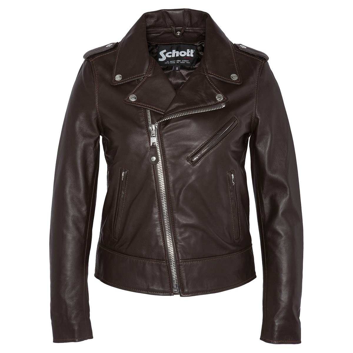 Perfecto En Cuir D'agneau Lcw 1601d noir, SCHOTT