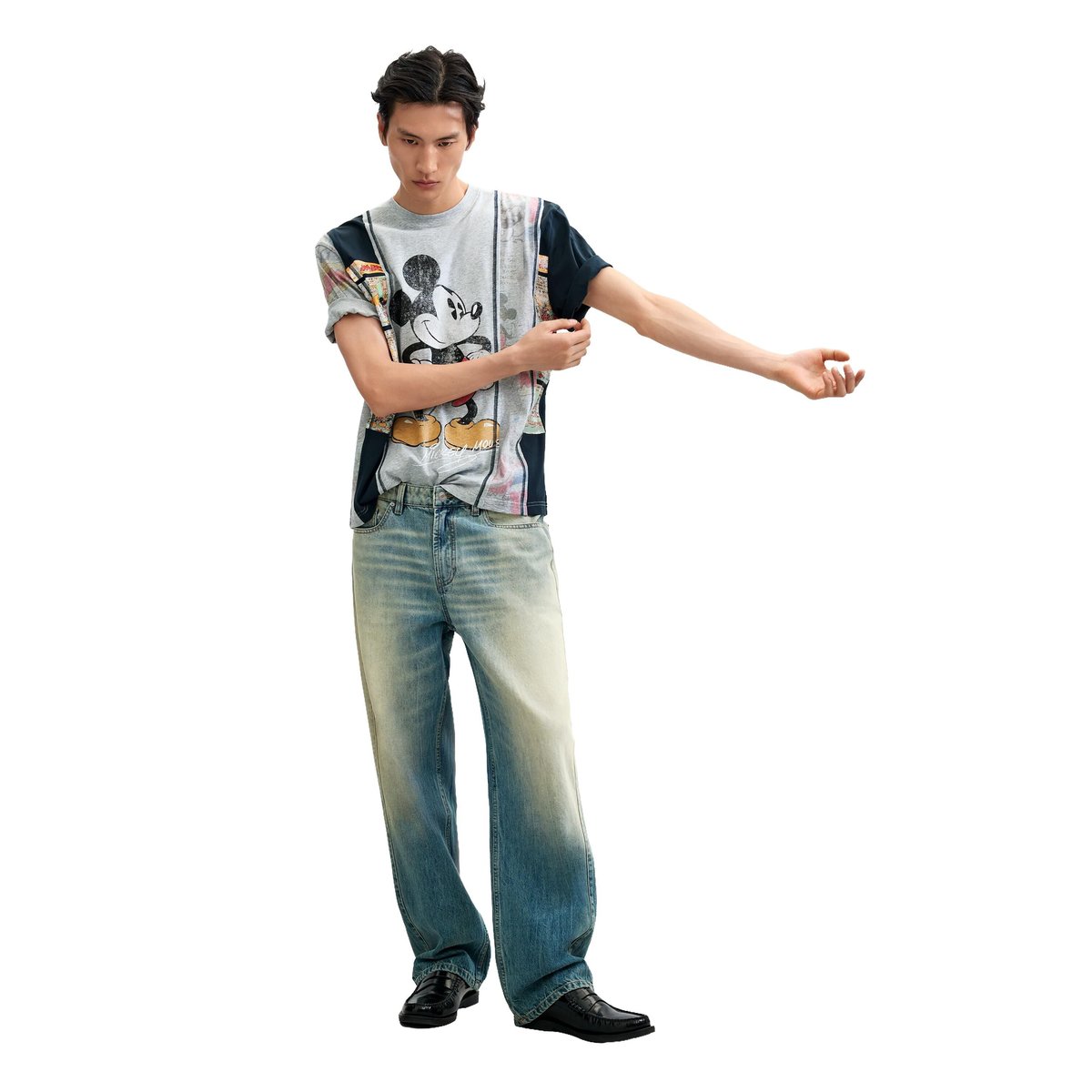 T-shirt collage Mickey™ bleu, DESIGUAL