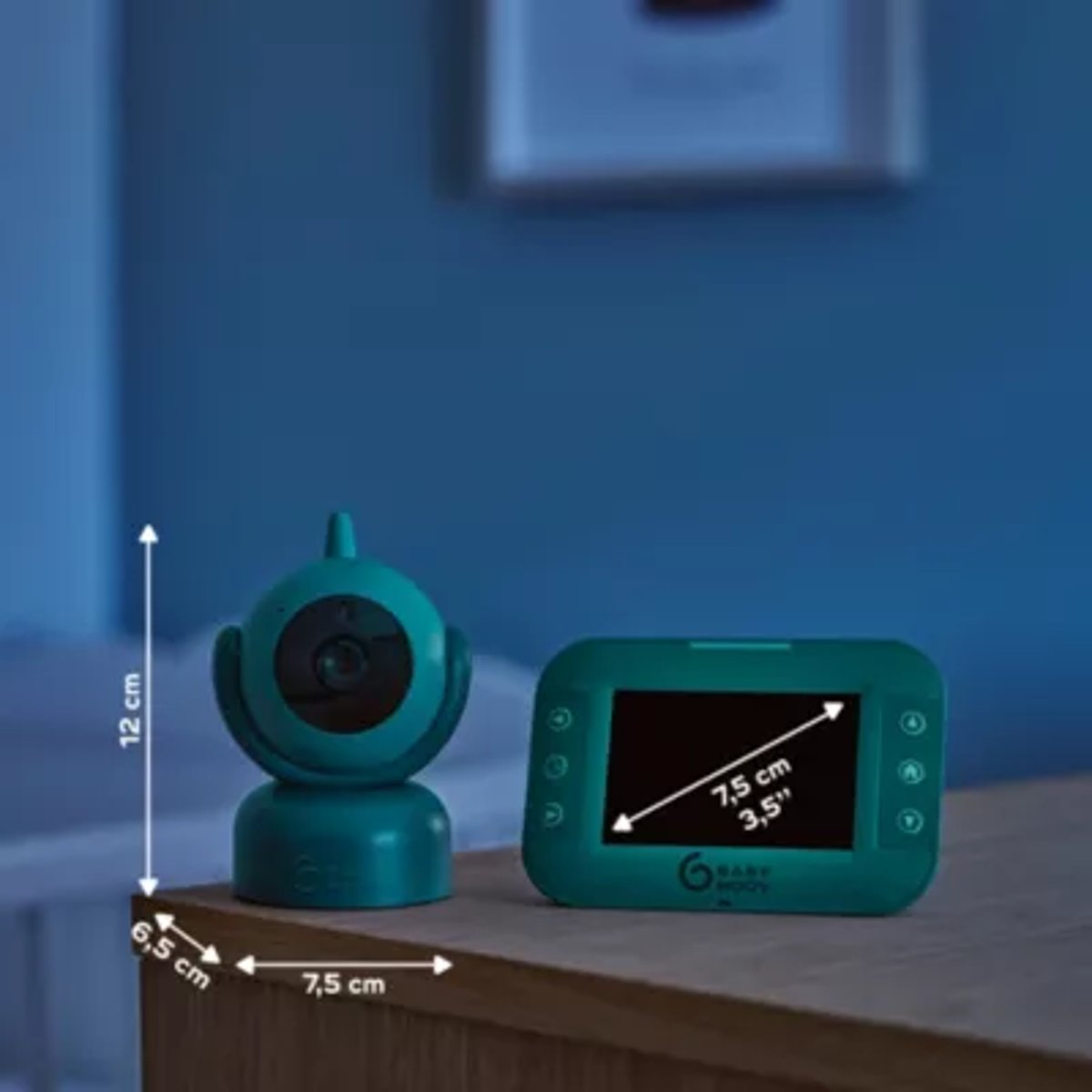 Babyphone vidéo multifonctions Yoo Twist avec caméra rotative et inclinable vert, BABYMOOV