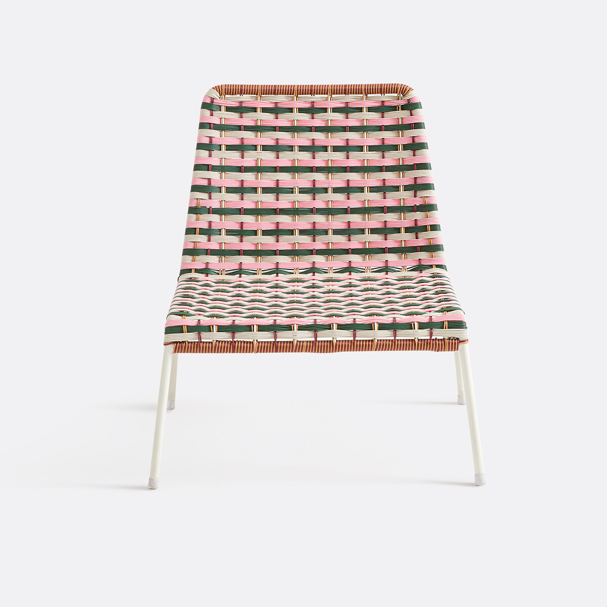 Velrose Low Garden Chair pink/green stripe, LA REDOUTE INTERIEURS