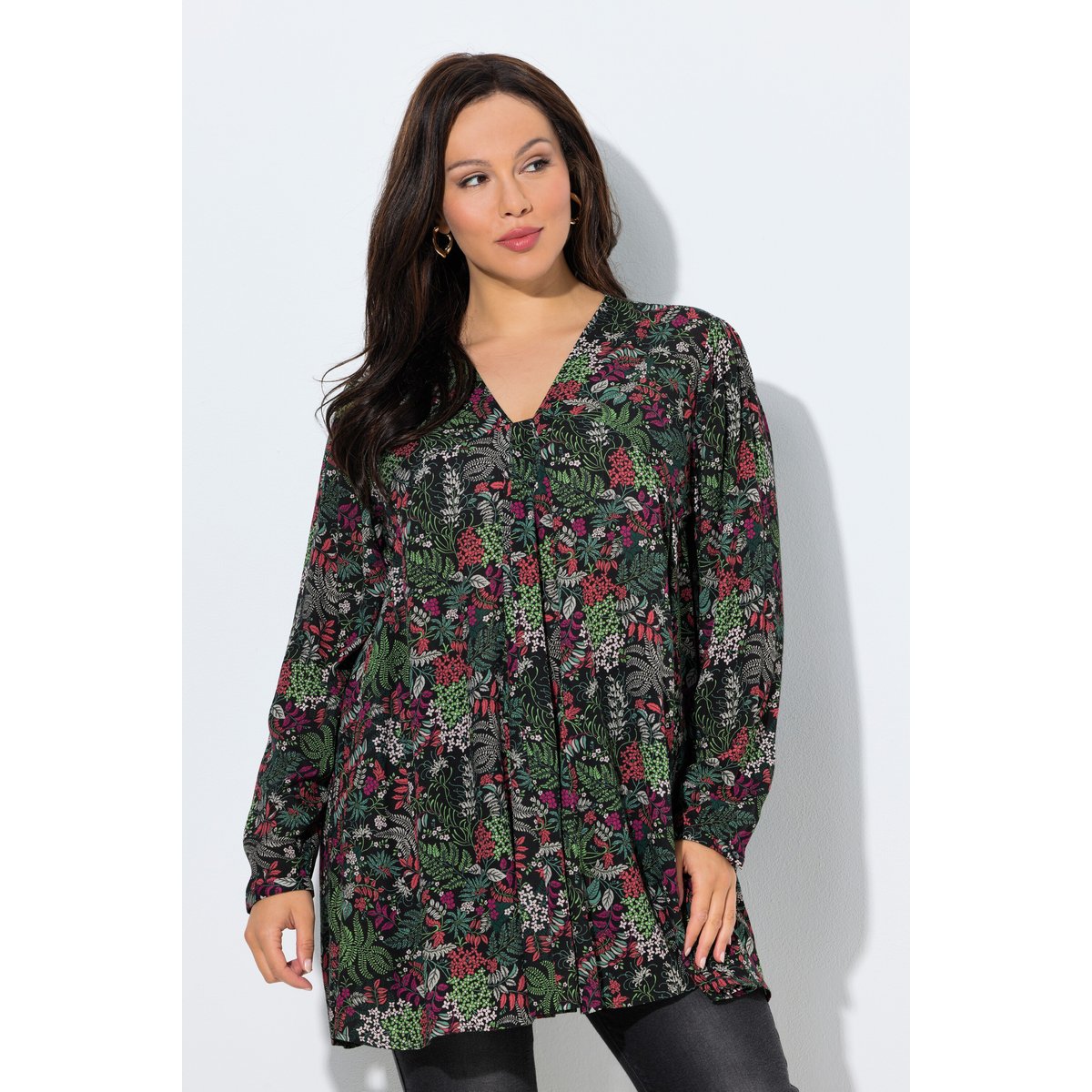Blouse à fleurs noir, ULLA POPKEN