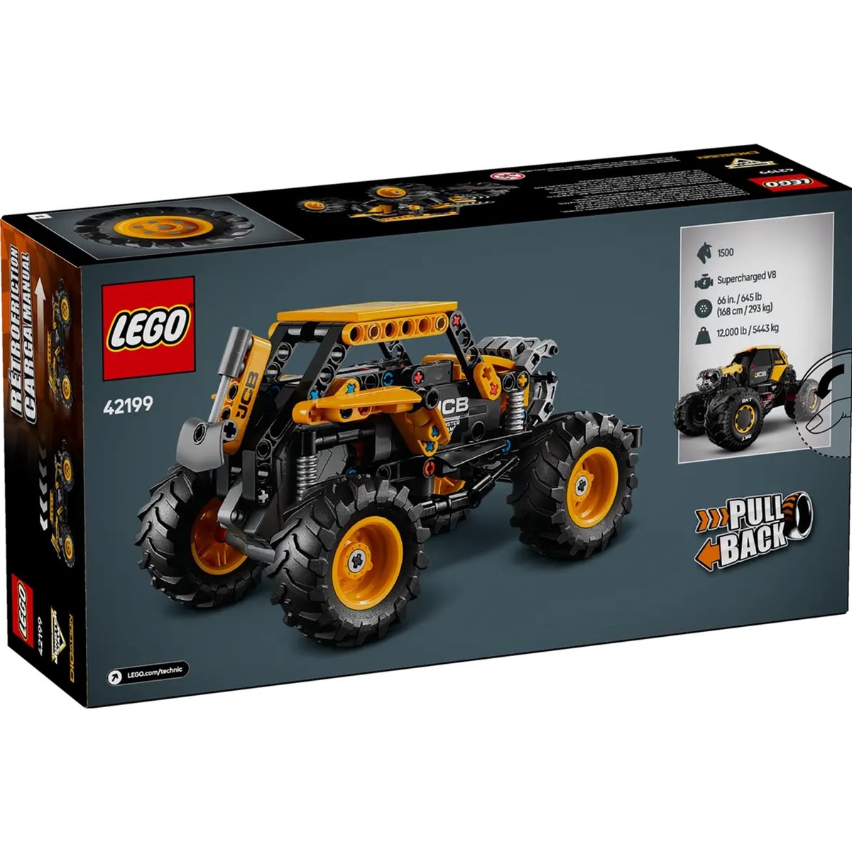 LEGO Technic Monster Jam DIGatron à rétrofriction - Camion de course pour enfants jaune, LEGO