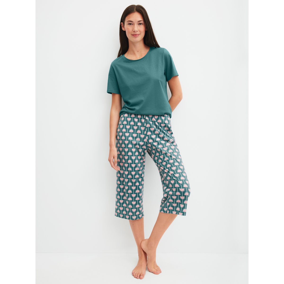 Pantalon de pyjama 3/4 Coton FAVOURITES BEACH north sea green, CALIDA