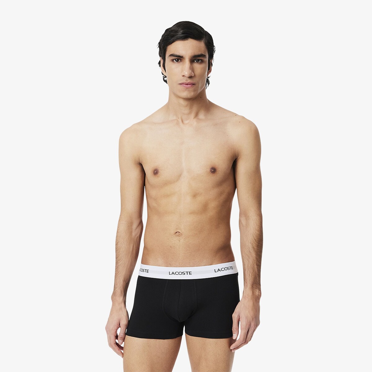 Lot de 3 boxers courts coton stretch noir-ein, LACOSTE