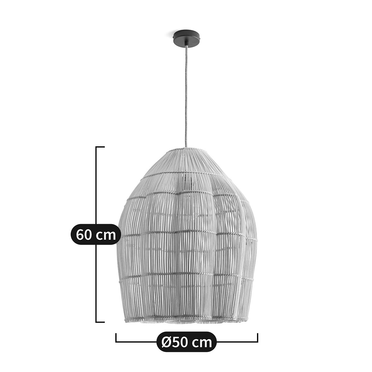 Lámpara de techo de ratán Ø50 cm, Dankia natural, LA REDOUTE INTERIEURS