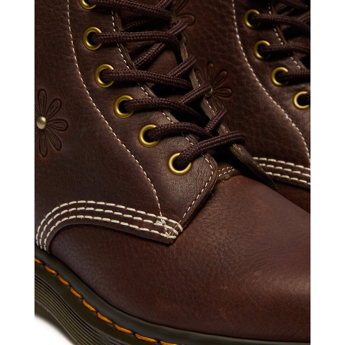 Anfibi 1460 Pascal ricamati in pelle Grizzly marrone, DR. MARTENS