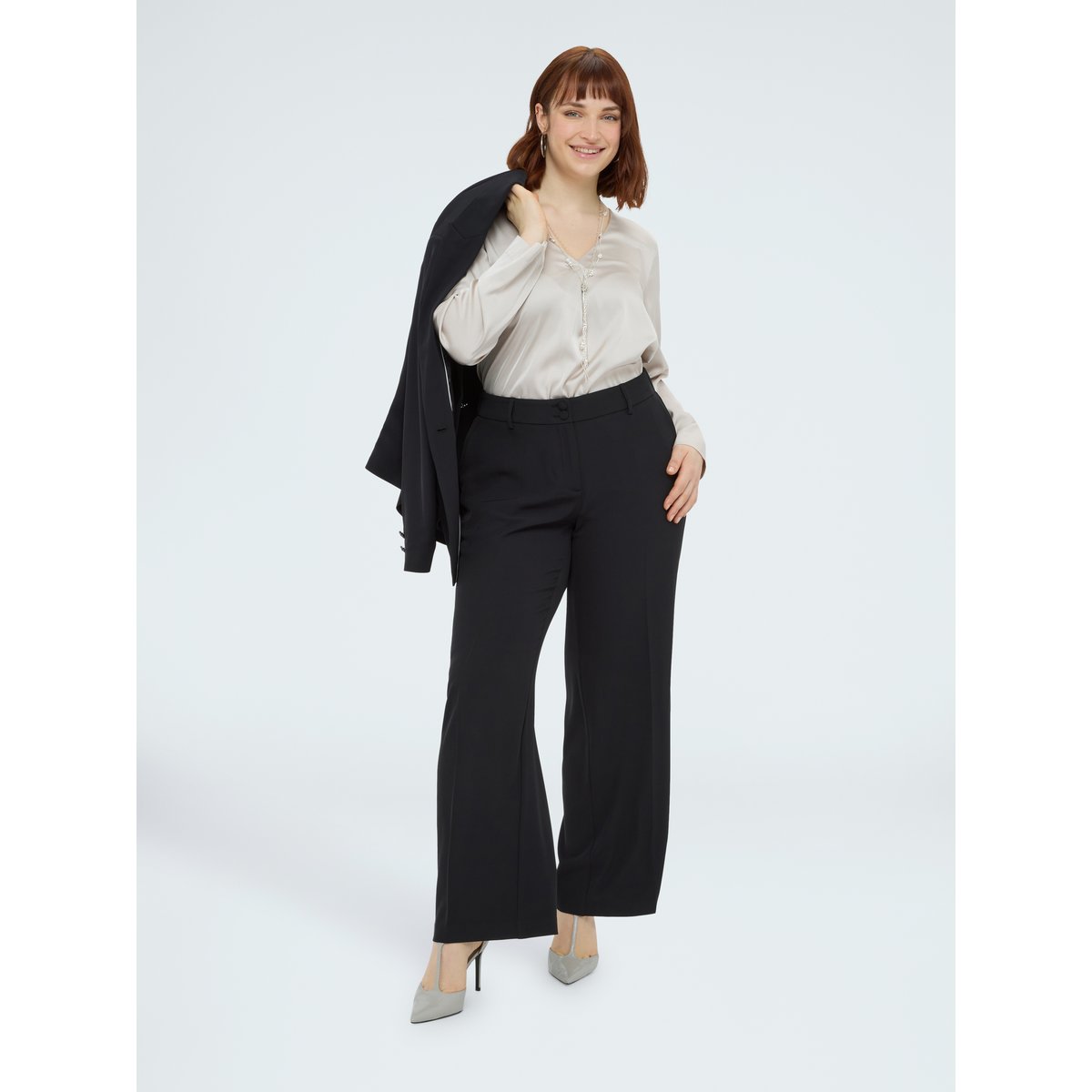 Pantalon à jambes larges noir, FIORELLA RUBINO