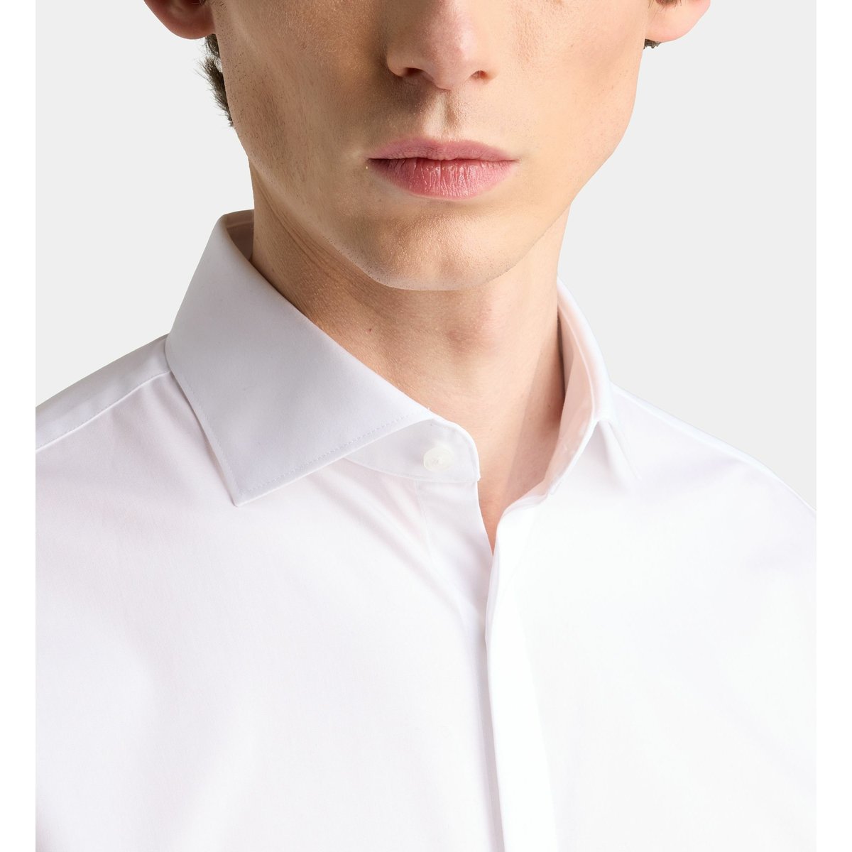 Chemise droite hsreprem sans repassage popeline de coton blanc, GALERIES LAFAYETTE