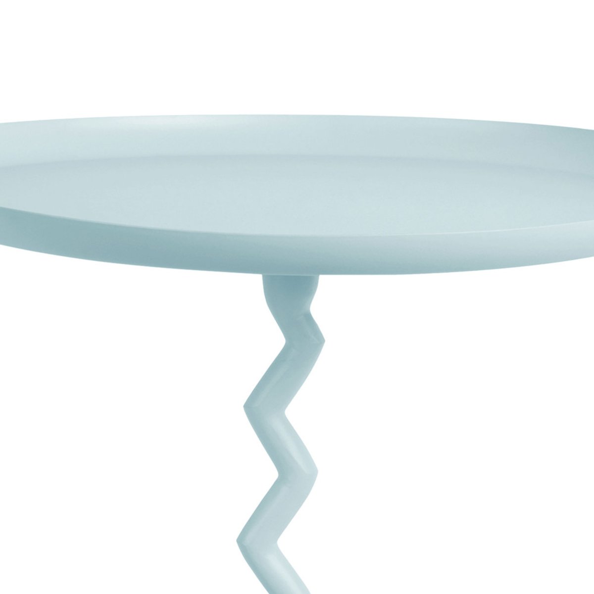 Table d'appoint ronde en métal 40cm- ZIGZAG bleu, LEITMOTIV