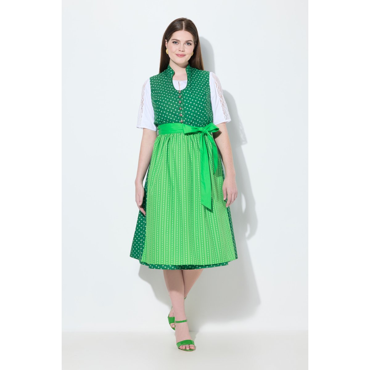 Dirndl sans manches vert gazon, ULLA POPKEN