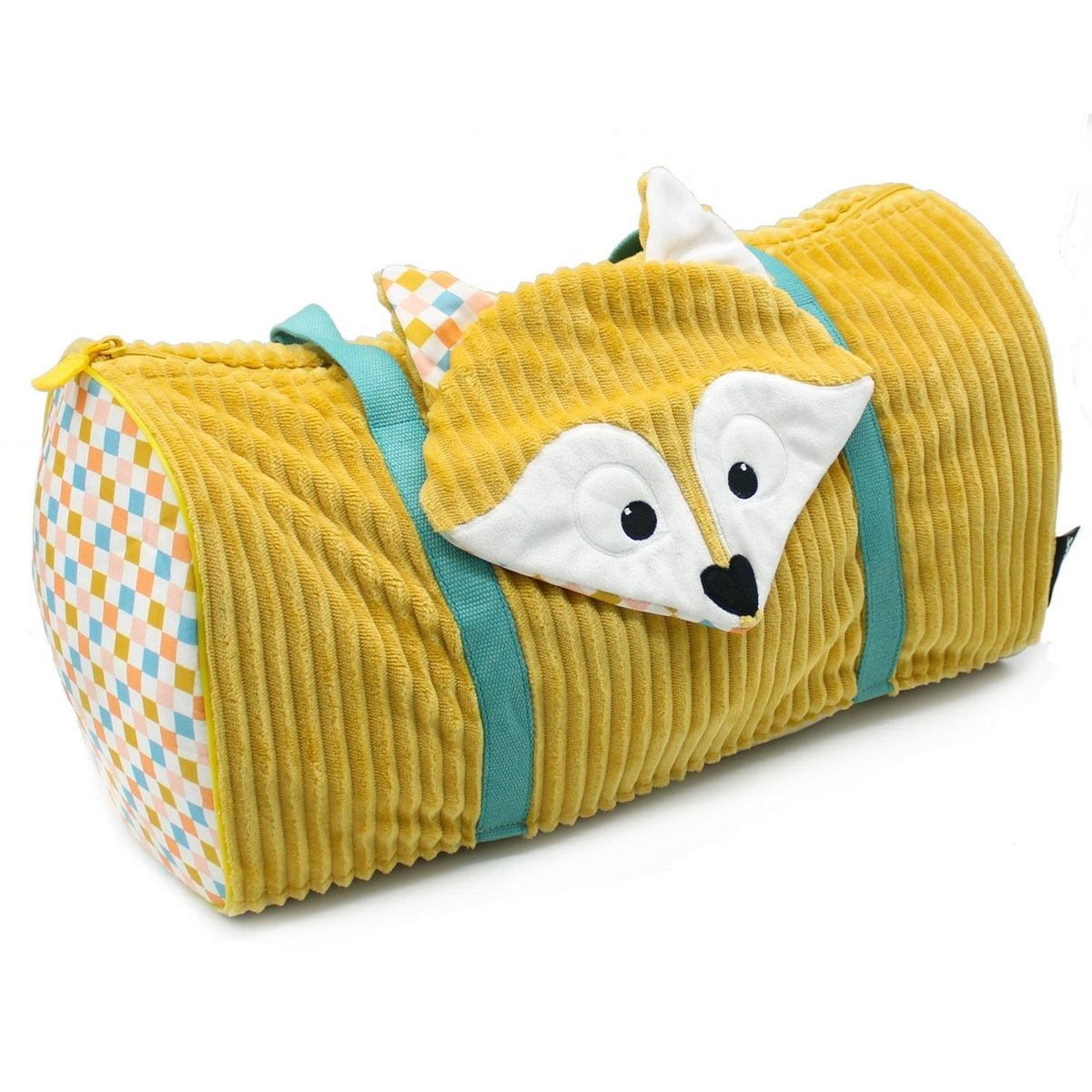 Sac week-end moutarde, blanc, bleu, LES DEGLINGOS
