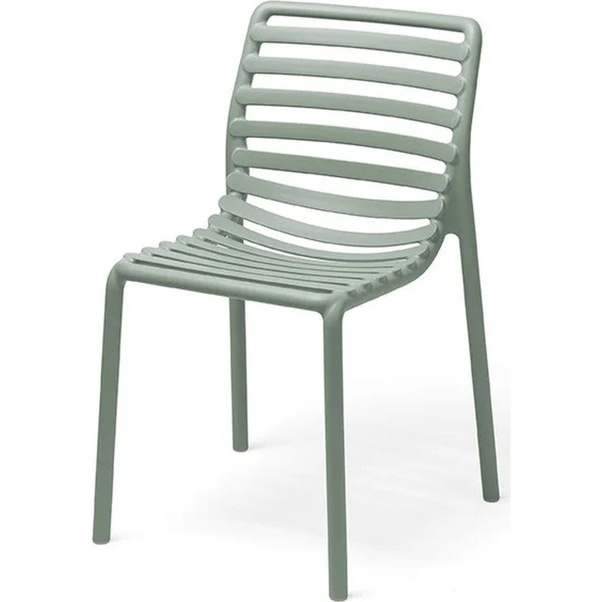 Chaise de jardin empilable à lattes DOGA blanc, RECOLLECTION