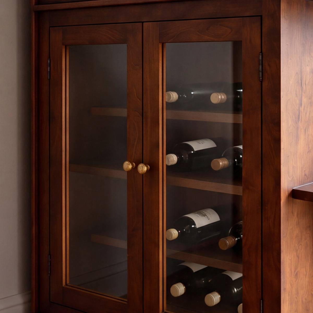 Meuble bar en bois de manguier NAREK bois foncé, MADE IN MEUBLES