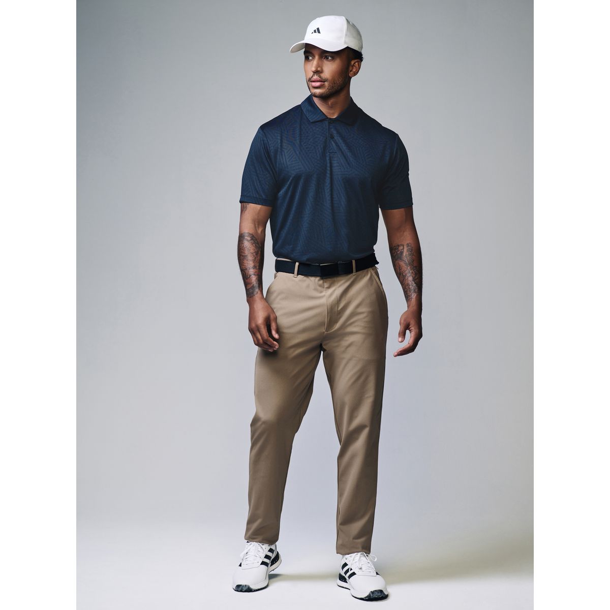 Polo golf en jacquard bleu marine, NEXT